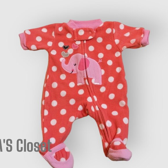 Red with Pink polka dot preemie onesie - Picture 1 of 3